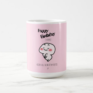 Café Caneca de aniversário rosa-rosa personalizada