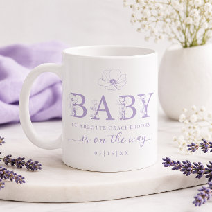 Café Caneca de Anúncio de Bebê Flor Silvestre Lavanda