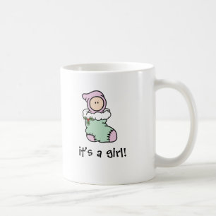 Café Caneca de Anúncio de Nascimento É uma Menina (pele
