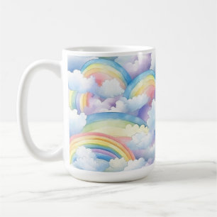 Café Caneca de Aquarela Arco-íris