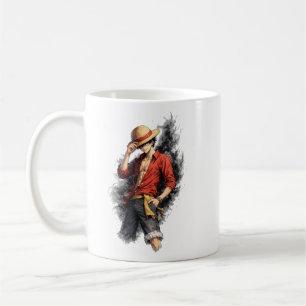 Café Caneca de Aquarela Aventura do Chapéu de Palha