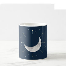 Caneca de Aquarela Celestial - Azul-Marinho Escuro