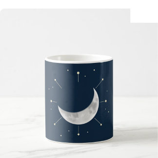Café Caneca de Aquarela Celestial - Azul-Marinho Escuro