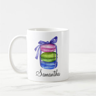 Café Caneca de Aquarela Colorida de Macaron Personaliza
