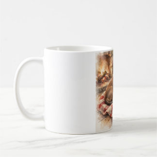 Café Caneca de Aquarela de Dachshund Sênior Aconchegant