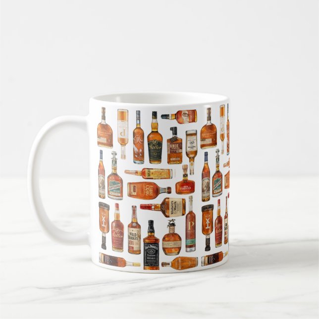 Café Caneca de Aquarela de Garrafa de Bourbon (Esquerda)