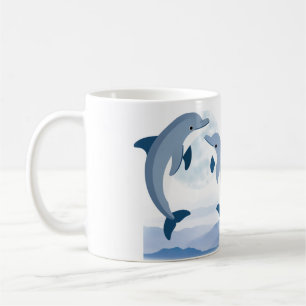 Café Caneca de Aquarela de Golfinho Fofa Cerâmica de