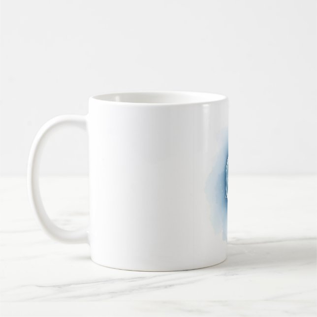 Café Caneca de Aquarela de Natal - Gelo e Prata (Esquerda)