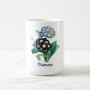 Café Caneca de Aquarela Floral Botânica Primula