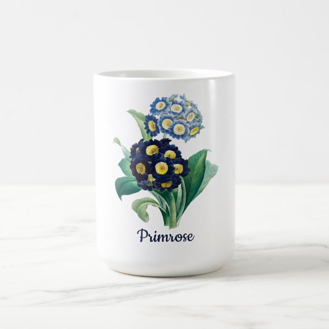 Café Caneca de Aquarela Floral Botânica Primula (Centro)