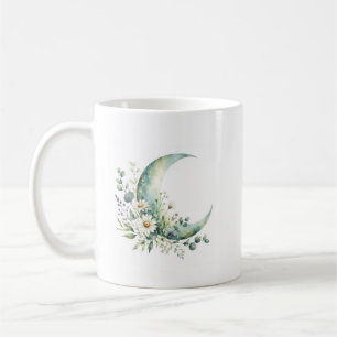 Café Caneca de Aquarela Flores Silvestres ao Luar