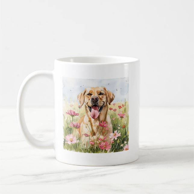 Café Caneca de Aquarela Labrador Retriever (Esquerda)