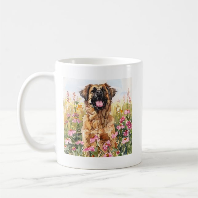 Café Caneca de Aquarela Leonberger (Esquerda)