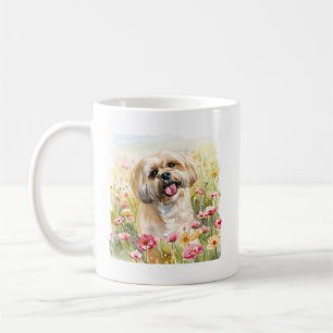 Café Caneca de Aquarela Lhasa Apso