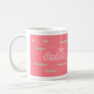 Café Caneca de Áries Vermelha Aquarela Astrologia Signo