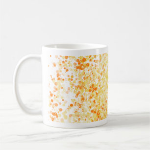 Café Caneca de Arte Abstrata Confete de Sol Amarelo e L