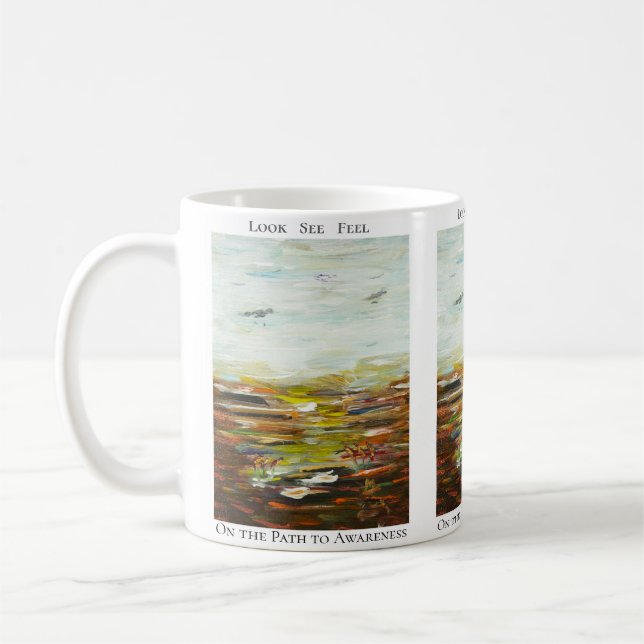 Café Caneca de Arte Abstrata - “No Caminho para a Consc (Esquerda)