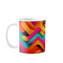 Caneca de Arte Abstrata – Ondas Cromáticas