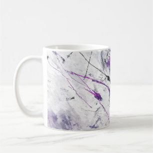 Café Caneca de Arte Abstrata Roxo Escuro Preto