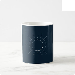 Café Caneca de Arte Celestial - Azul Marinho e Prata