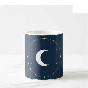 Café Caneca de Arte Celestial - Índigo e Dourado (Envol