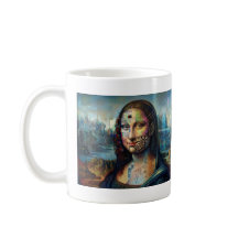 Caneca de Arte com IA da Monalisa Futurista