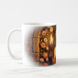 Café Caneca de Arte com Retrato da Princesa da Rosa Enc