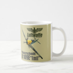 Café Caneca de Arte de Aviação "Messerschmitt Bf 109"