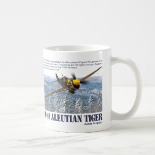 Café Caneca de Arte de Aviação "P-40 Aleutian Tiger"