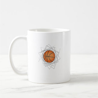 Café Caneca de Arte de Basquete com Moldura Geométrica