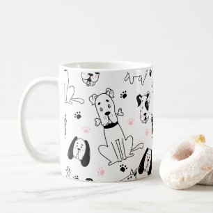 Café Caneca de Arte de Cachorro • Estilo Pop Art Vibran
