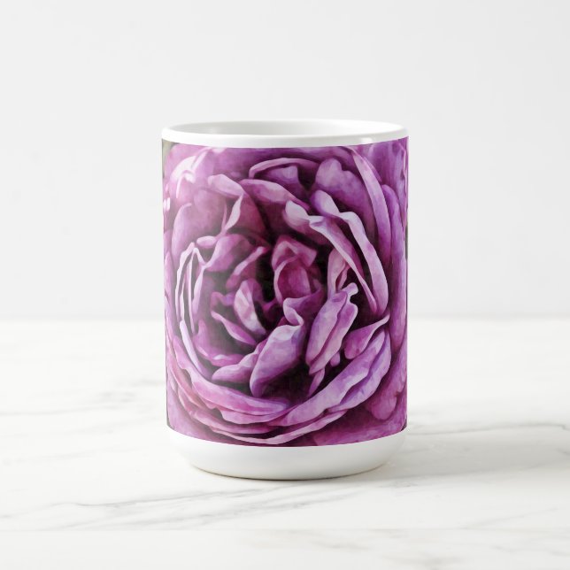 Café Caneca de Arte de Flor de Rosa Roxa (Centro)
