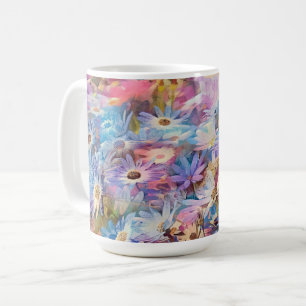 Café Caneca de Arte de Jardim de Margaridas Coloridas D