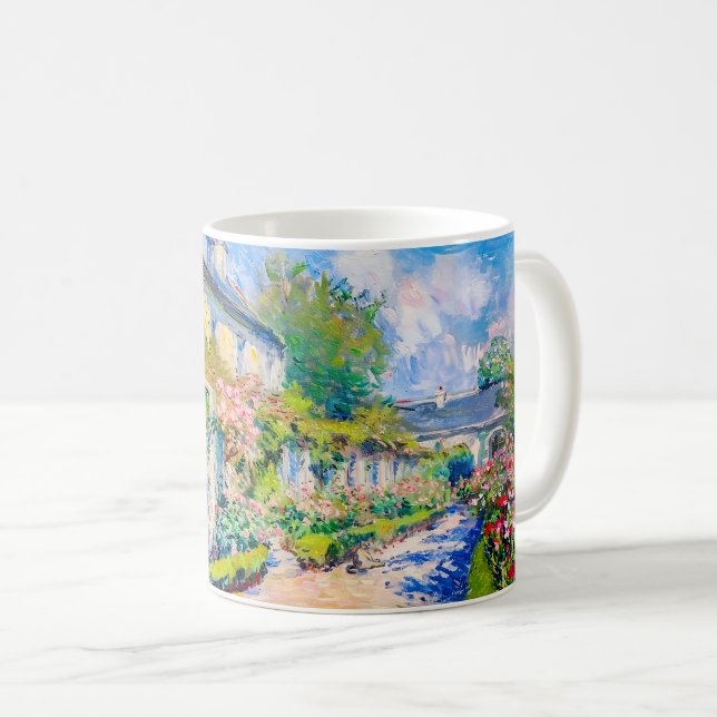 Café Caneca de Arte de Jardim Impressionista Casa de Ja (Frente Esquerda)