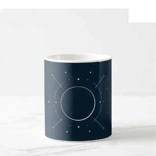 Café Caneca de Arte de Linha Celestial - Azul Marinho e