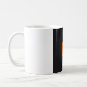 Café Caneca de Arte de Linha de Halloween - Preto e Lar