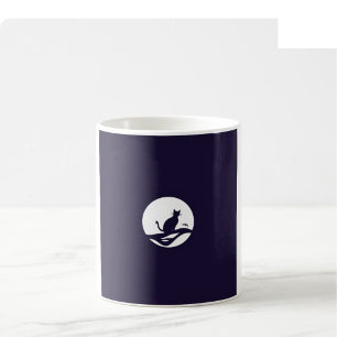 Café Caneca de Arte de Linha de Halloween - Roxo e Pret