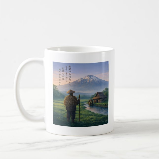 Café Caneca de Arte de Poema Japonês – Campo Nostálgico (Esquerda)