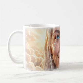 Café Caneca de Arte de Retrato Lágrimas Radiantes de Re