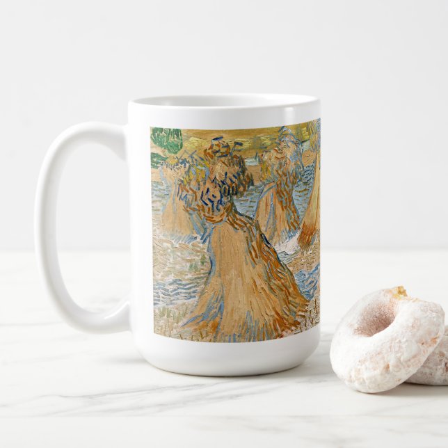 Café Caneca de Arte de Van Gogh Feixes de Trigo (Com Donut)