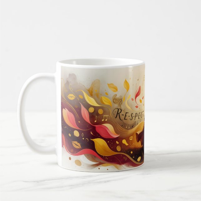 Café Caneca de Arte Dourada de Empoderamento da Alma Re (Esquerda)