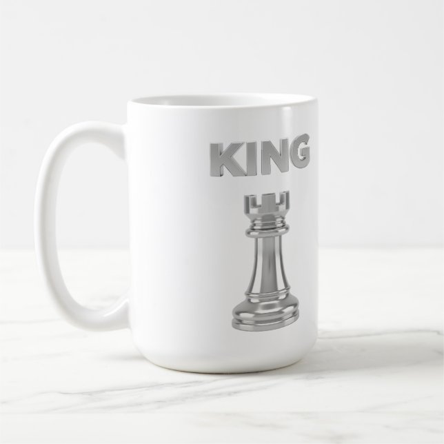 Café Caneca de Arte em Cordel Silver King & Pawn – Xadr (Esquerda)