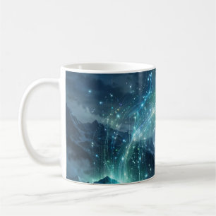 Café Caneca de Arte Exploração do Código Aurora Cosmos