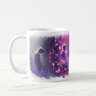 Café Caneca de Arte Fantasia Tempestade de Cura Purple