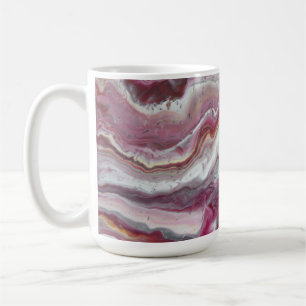 Café Caneca de Arte Fluida Abstrata - Mármore Rosa Mage