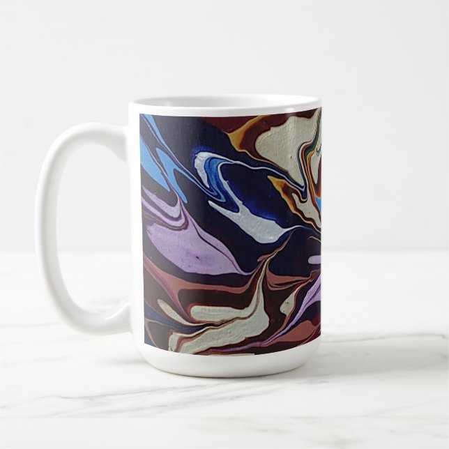 Café Caneca de Arte Fluida com Redemoinho Azul e Roxo (Esquerda)