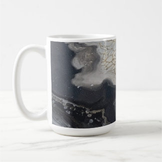 Café Caneca de Arte Fluida Mármore Preto e Dourado