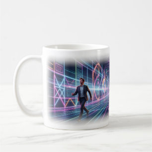 Café Caneca de Arte Jardim de Sonhos Neon Futurista
