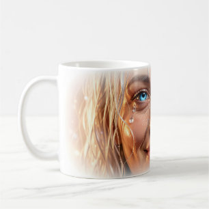 Café Caneca de Arte Lágrimas de Esperança e Cura de Olh