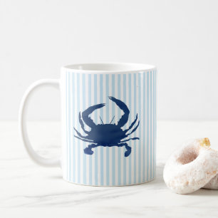 Café Caneca de Arte Náutica Caranguejo Azul Faixa Azul
